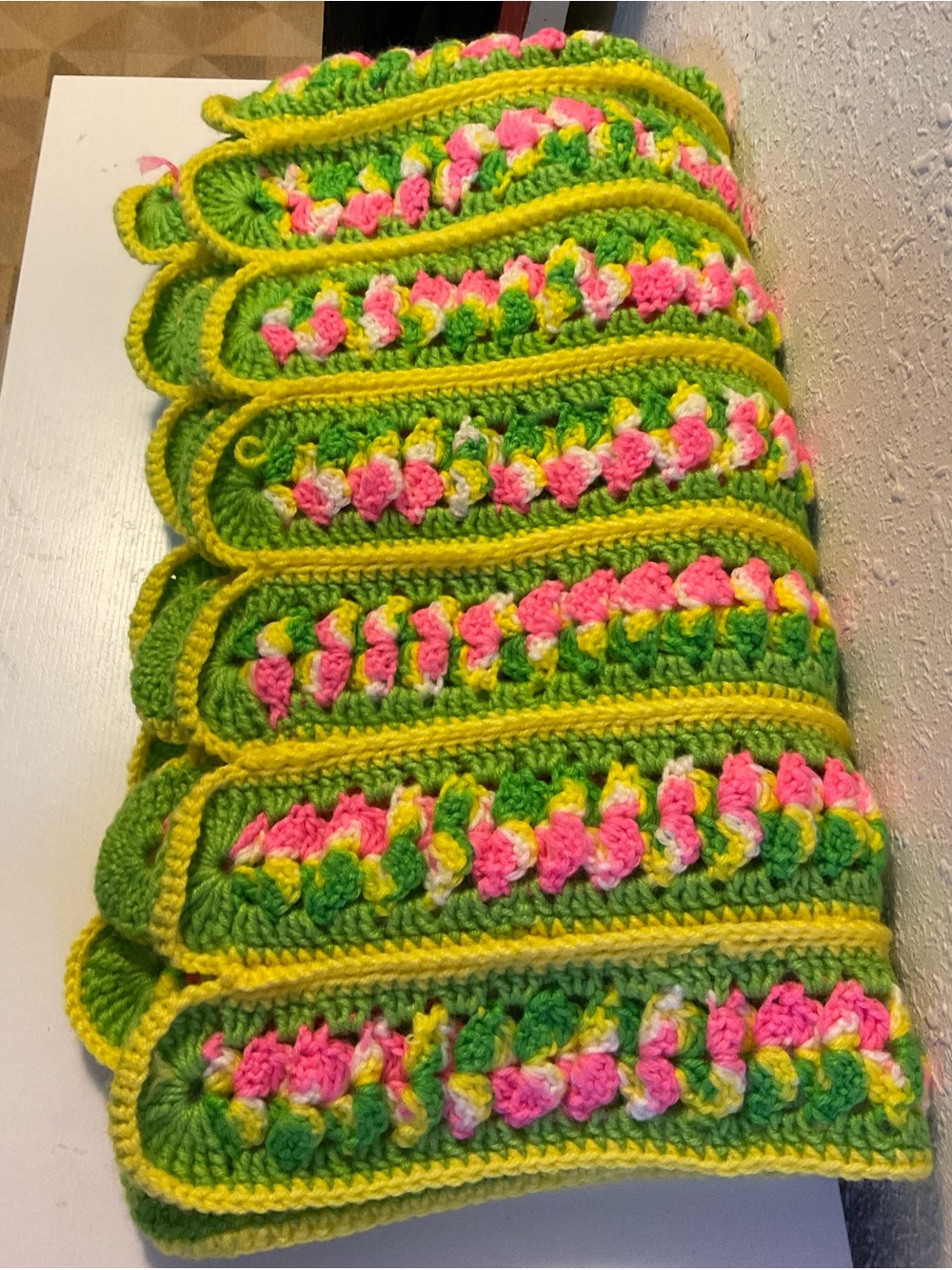 Vintage Handmade Crochet Afgan Blanket 54 by 44